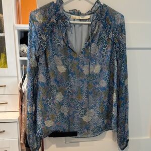 Marie Oliver Blue Floral Blouse